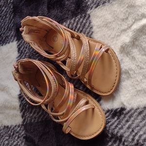 Cat and Jack rose gold gladiator sandals size 8